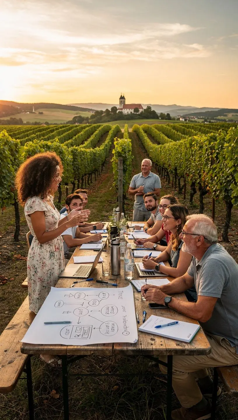 Eine Gruppe von Menschen, die in einem virtuellen Klassenzimmer an einem Webinar teilnehmen.